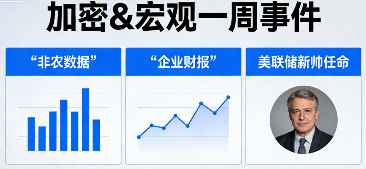 加密&宏观一周事件：非农、财报与美联储新帅 –缩略图