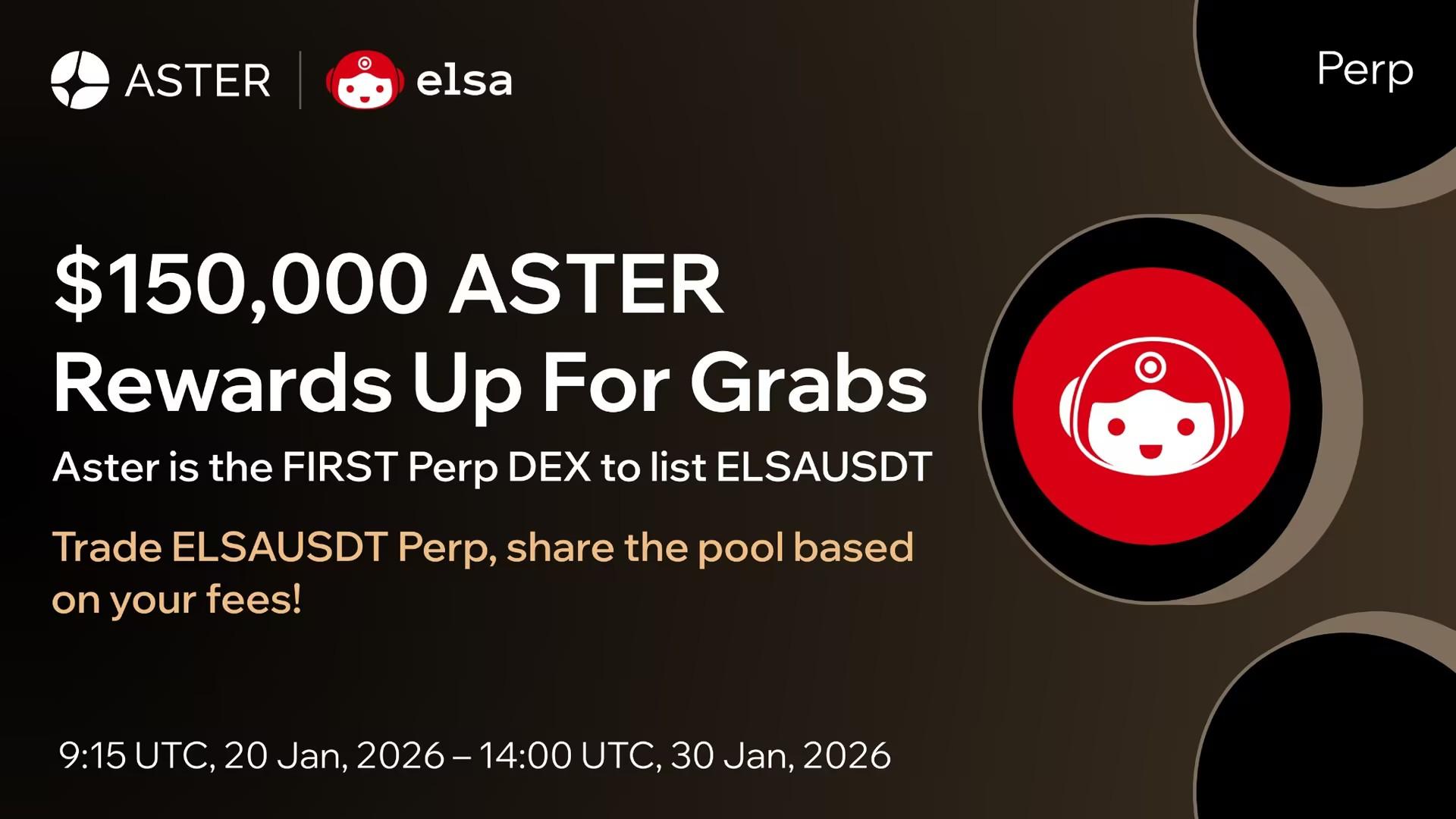 吃瓜围观人类 vs AI交易！！Aster首发 $ELSA 交易瓜分 150,000 美元进行中 –缩略图